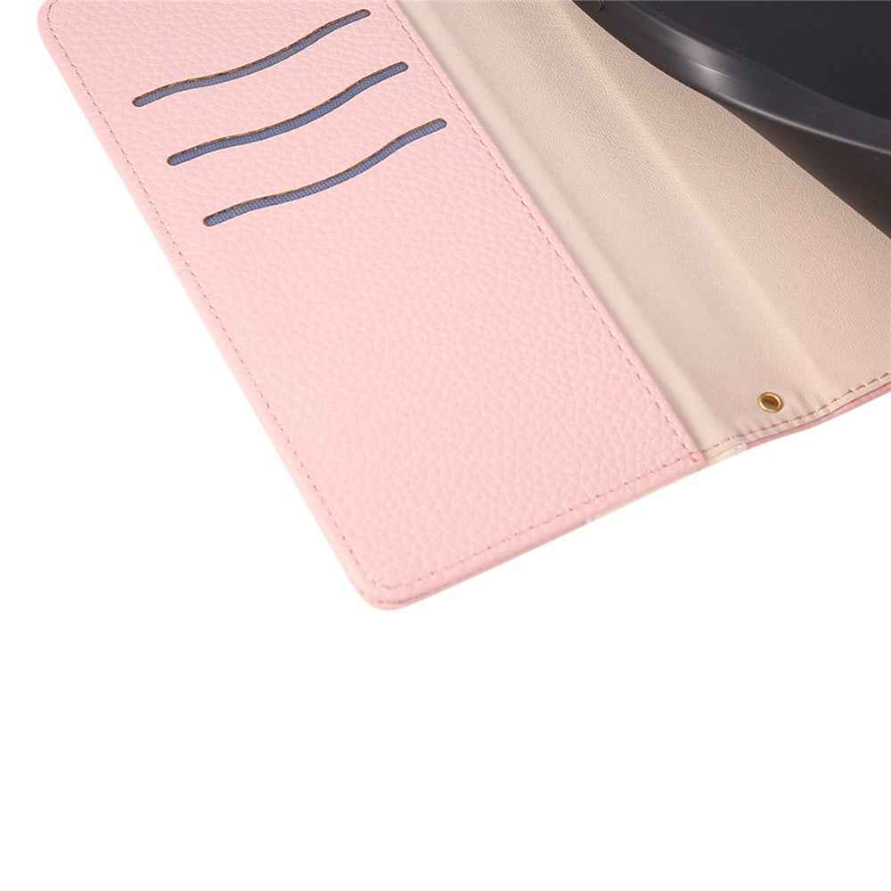 For Xiaomi 17 Pro Case Zipper Wallet Color Splicing TPU PU Leather Flip Phone Cover with Strap - Pink