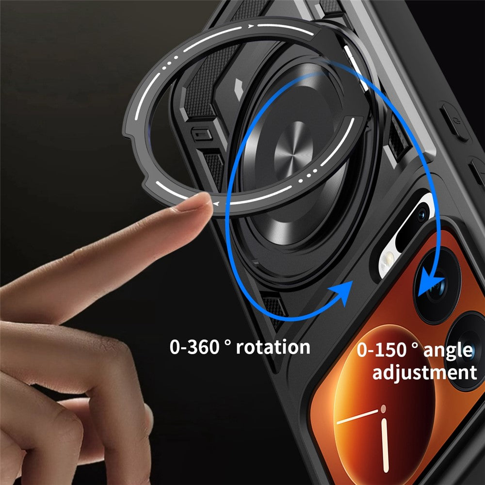 For Xiaomi 17 Pro Max Magnetic Case Rotating Kickstand TPU + PC Phone Cover - Rose Gold