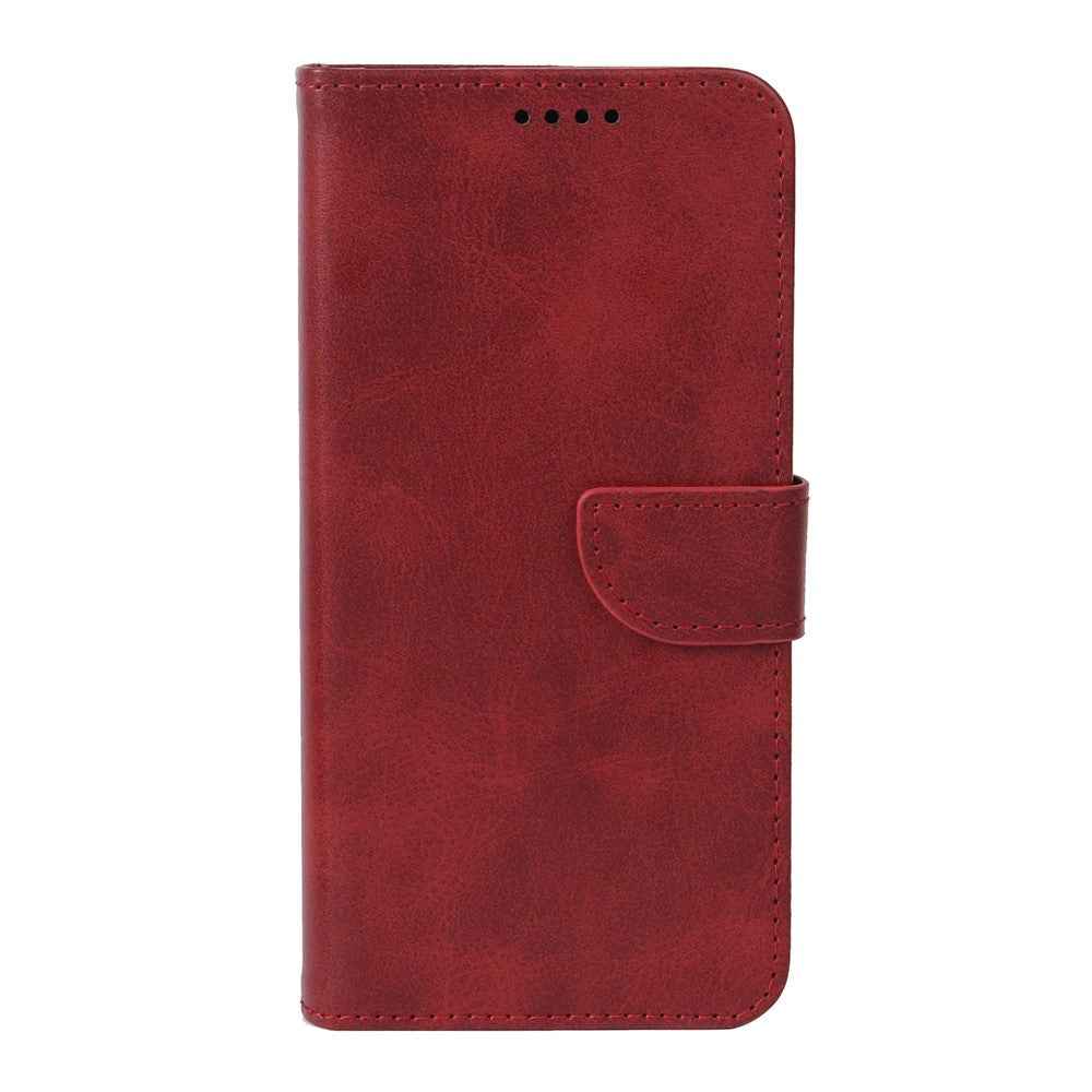 For Xiaomi 17 Pro Case Wallet Stand Magnetic Clasp Closure Calf Texture Leather Phone Cover - Red