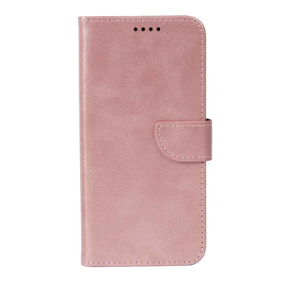 For Xiaomi 17 Pro Case Wallet Stand Magnetic Clasp Closure Calf Texture Leather Phone Cover - Rose Gold