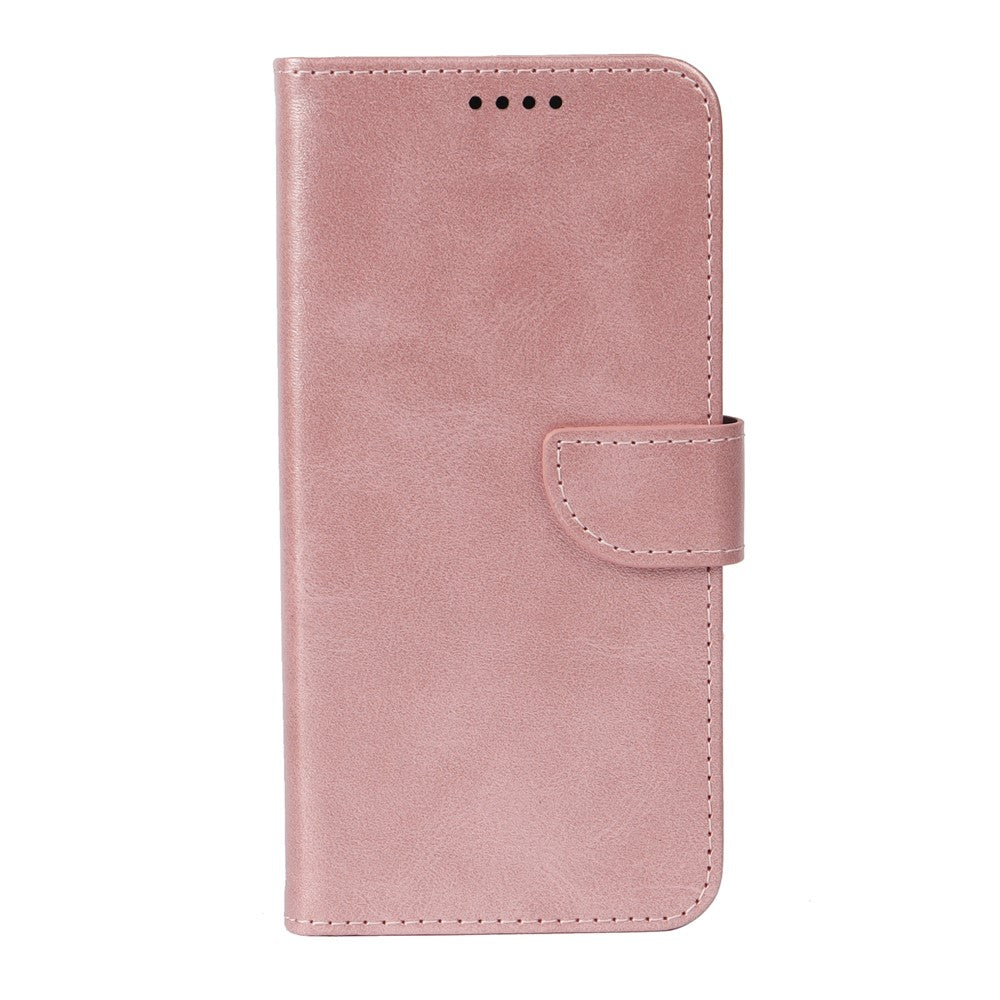 For Xiaomi 17 Pro Max Case Wallet Stand Magnetic Clasp Closure Calf Texture Leather Phone Cover - Rose Gold