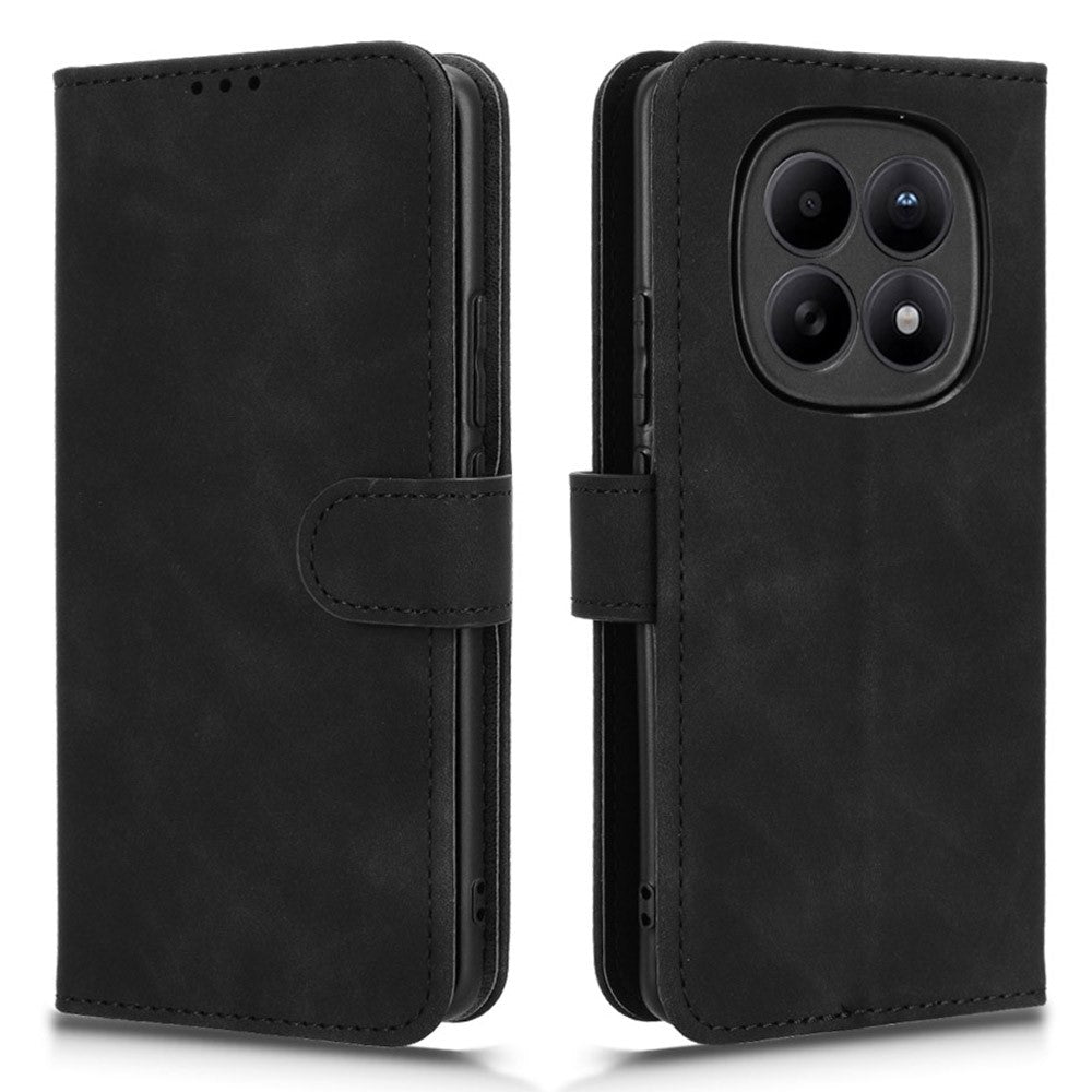 For Xiaomi Redmi Note 15 Pro 4G (Global) Leather Case Skin Feel Anti Drop Wallet Stand Flip Phone Cover - Black