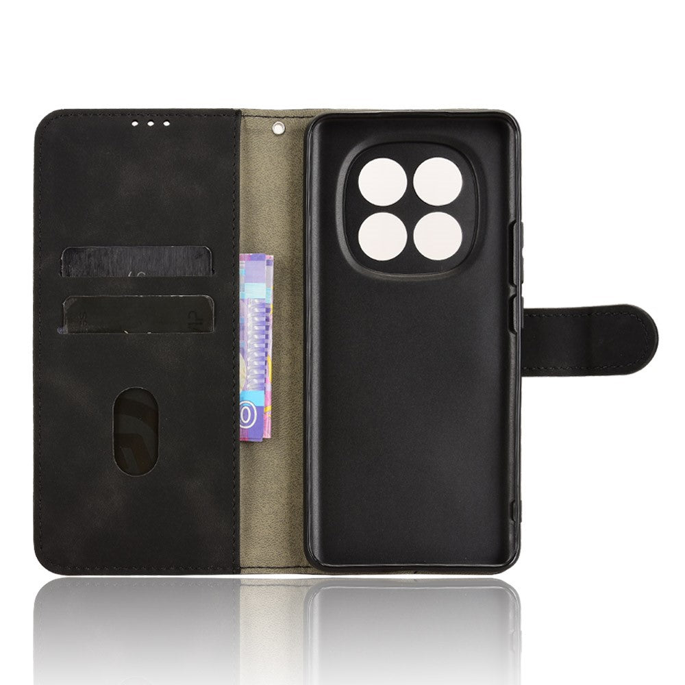 For Xiaomi Redmi Note 15 Pro 4G (Global) Leather Case Skin Feel Anti Drop Wallet Stand Flip Phone Cover - Black