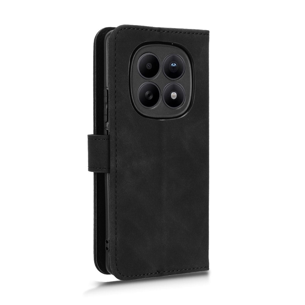 For Xiaomi Redmi Note 15 Pro 4G (Global) Leather Case Skin Feel Anti Drop Wallet Stand Flip Phone Cover - Black