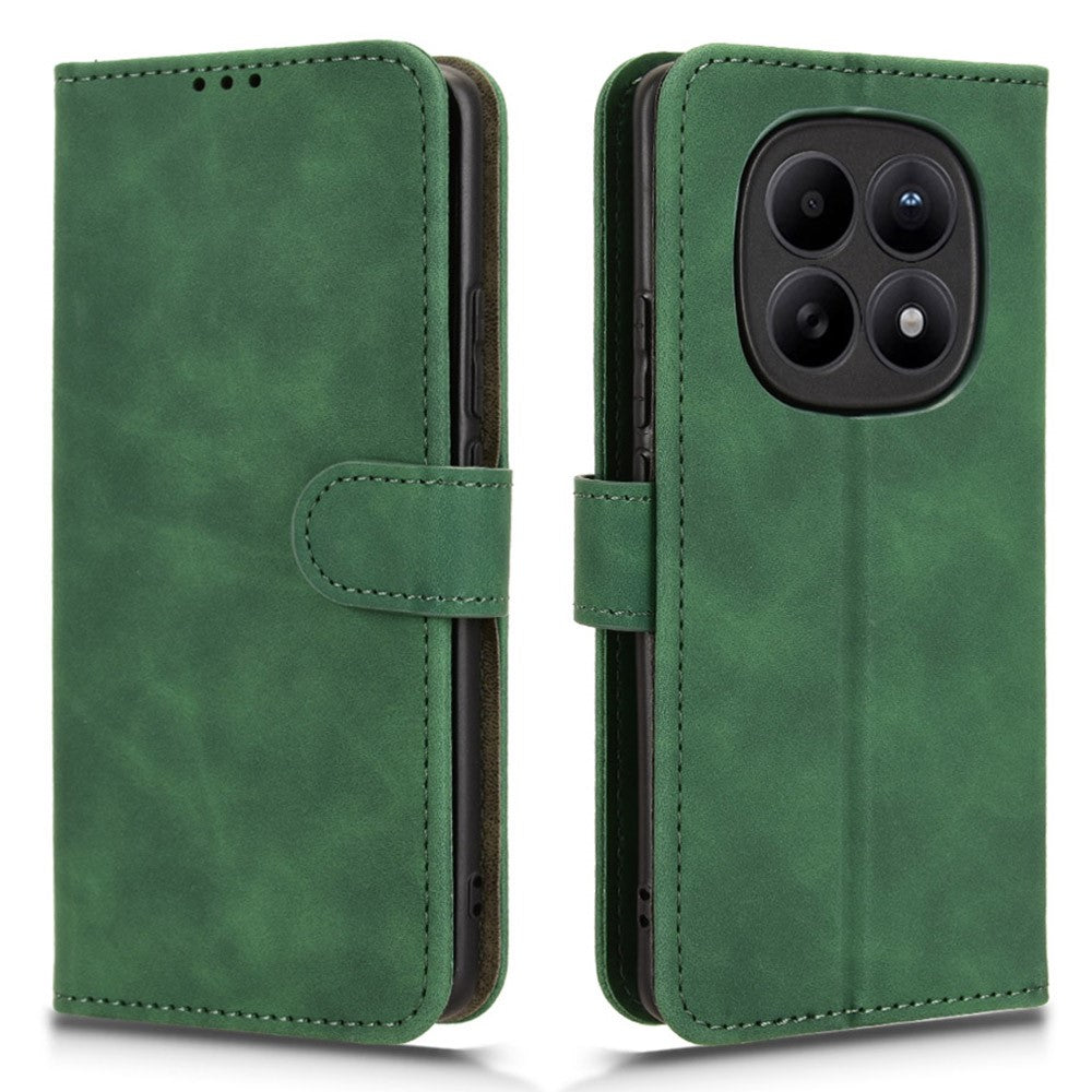 For Xiaomi Redmi Note 15 Pro 4G (Global) Leather Case Skin Feel Anti Drop Wallet Stand Flip Phone Cover - Green
