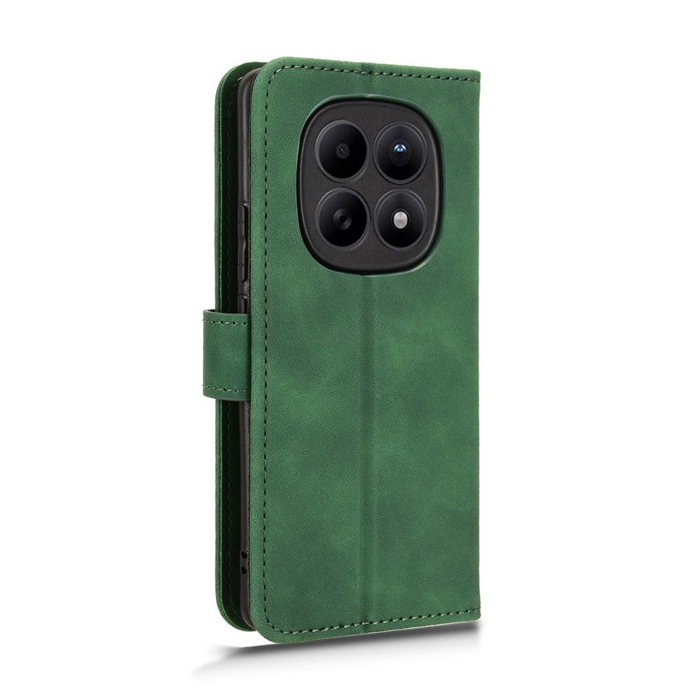 For Xiaomi Redmi Note 15 Pro 4G (Global) Leather Case Skin Feel Anti Drop Wallet Stand Flip Phone Cover - Green