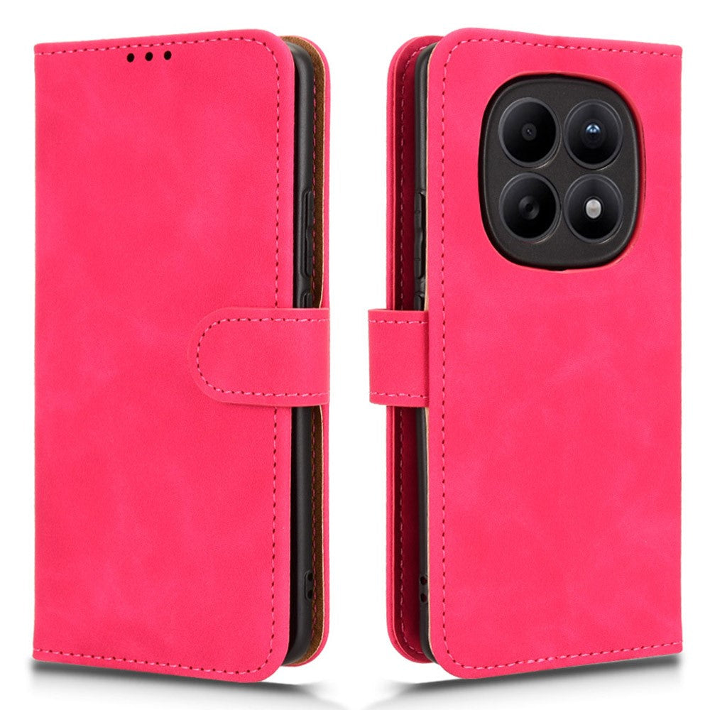 For Xiaomi Redmi Note 15 Pro 4G (Global) Leather Case Skin Feel Anti Drop Wallet Stand Flip Phone Cover - Rose