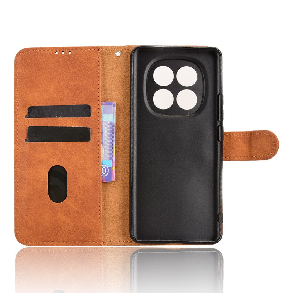 For Xiaomi Redmi Note 15 Pro 4G (Global) Leather Case Skin Feel Anti Drop Wallet Stand Flip Phone Cover - Brown