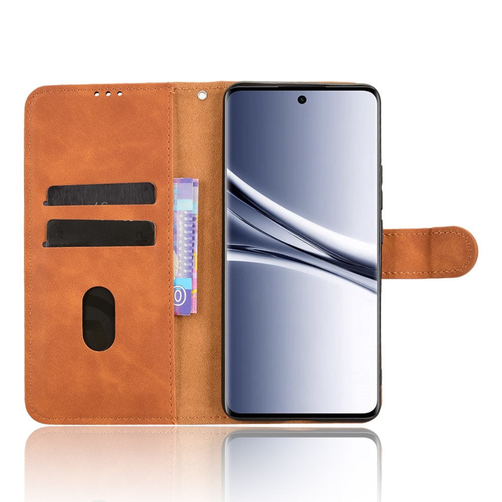 For Xiaomi Redmi Note 15 Pro 4G (Global) Leather Case Skin Feel Anti Drop Wallet Stand Flip Phone Cover - Brown