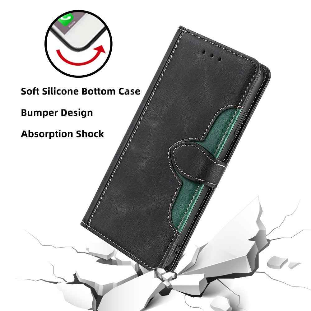 For Xiaomi 17 Pro Case Leather Wallet Phone Cover with Straw Hat Magnetic Clasp - Black