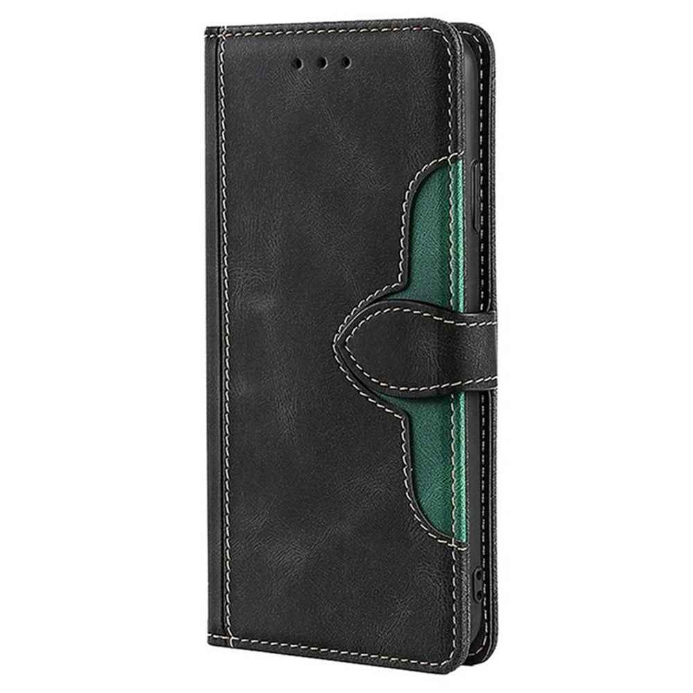 For Xiaomi 17 Pro Case Leather Wallet Phone Cover with Straw Hat Magnetic Clasp - Black