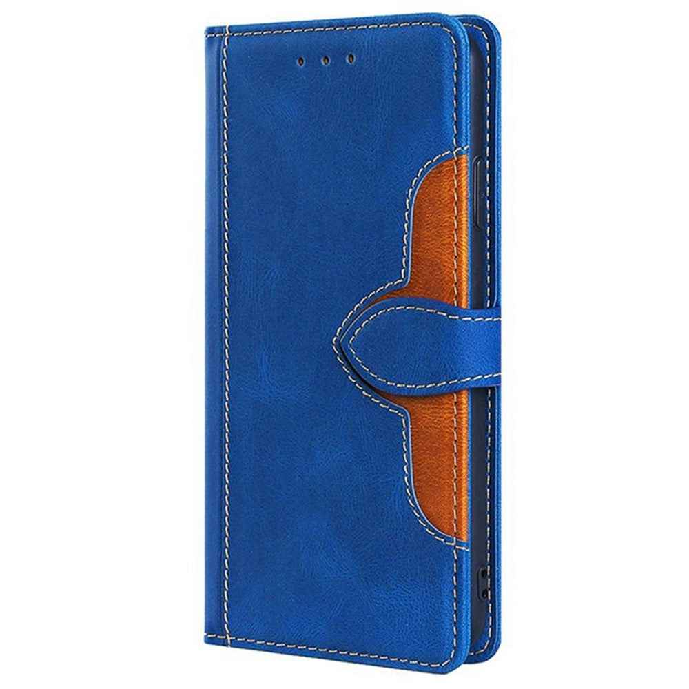 For Xiaomi 17 Pro Case Leather Wallet Phone Cover with Straw Hat Magnetic Clasp - Blue