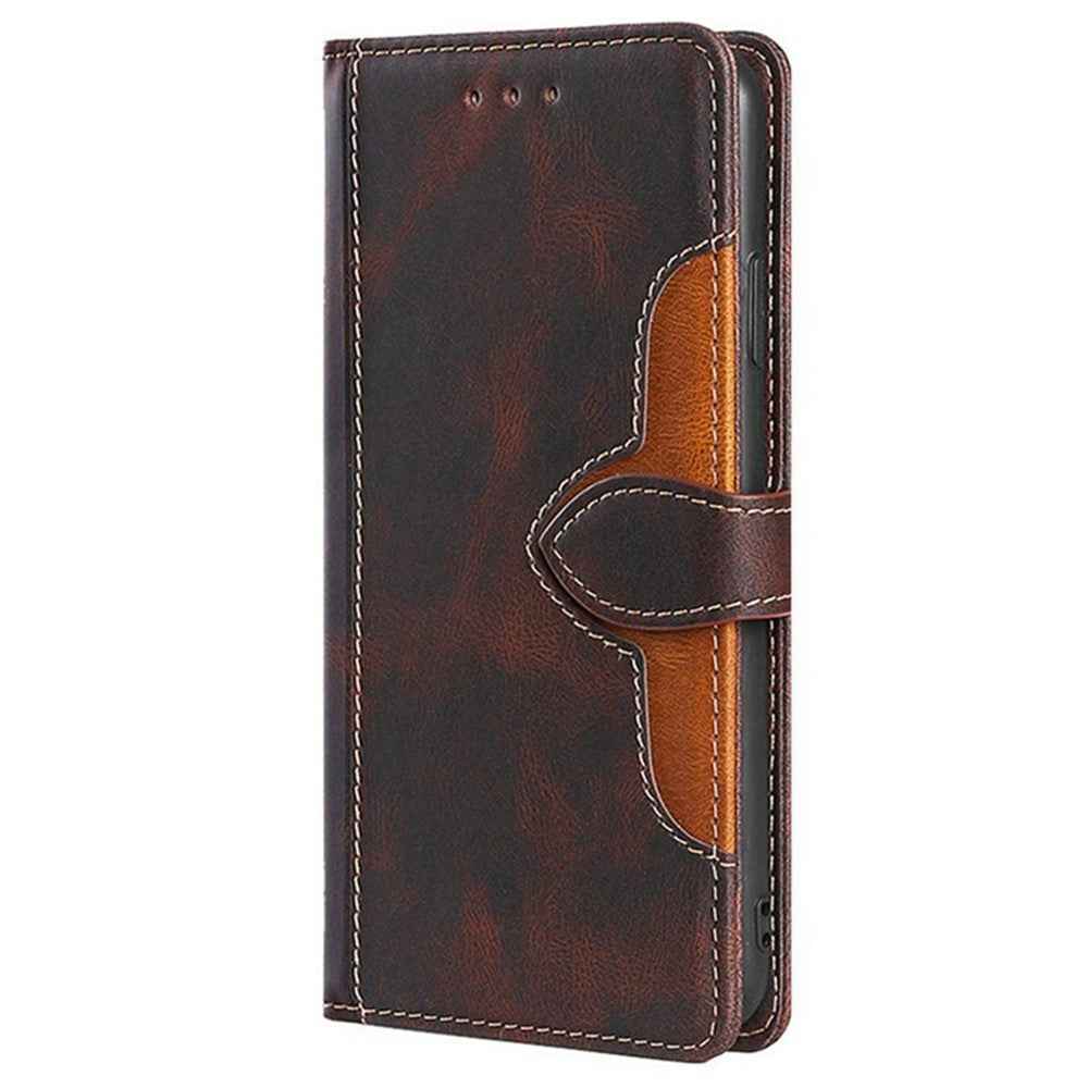For Xiaomi 17 Pro Case Leather Wallet Phone Cover with Straw Hat Magnetic Clasp - Brown