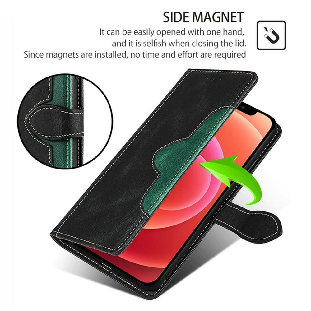 For Xiaomi 17 Pro Max Case Leather Wallet Phone Cover with Straw Hat Magnetic Clasp - Black