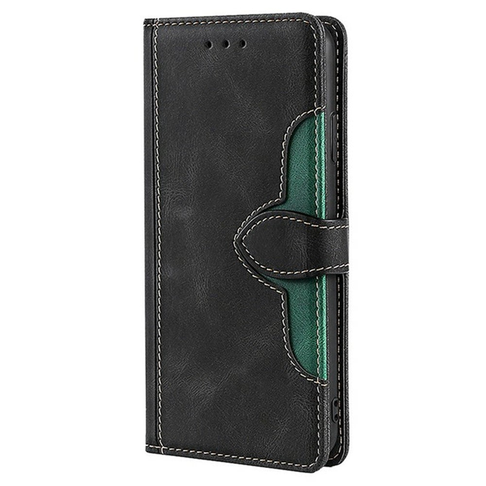 For Xiaomi 17 Pro Max Case Leather Wallet Phone Cover with Straw Hat Magnetic Clasp - Black
