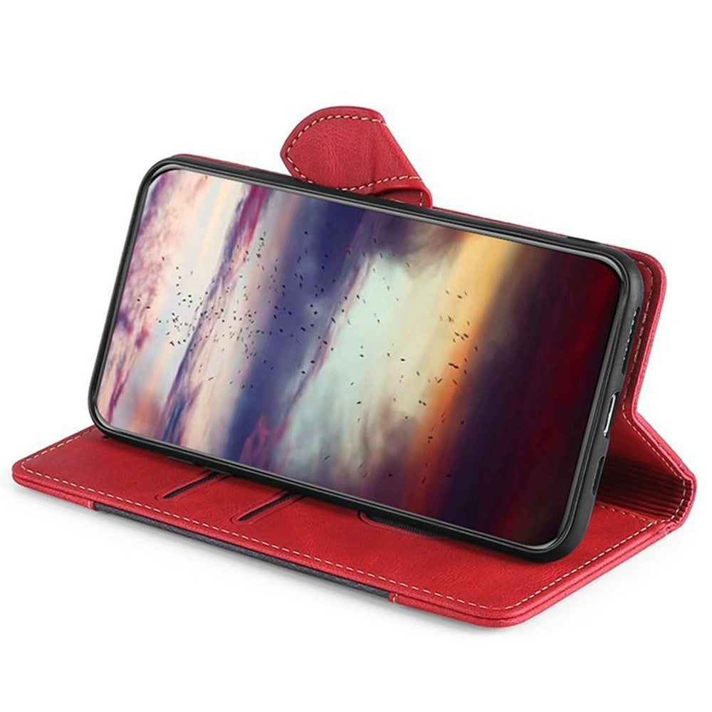 For Xiaomi 17 Pro Max Case Leather Wallet Phone Cover with Straw Hat Magnetic Clasp - Red