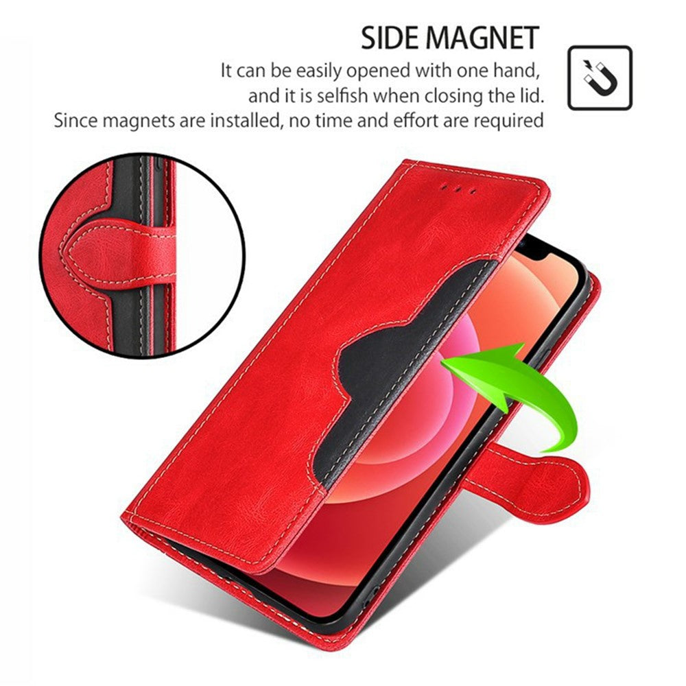 For Xiaomi 17 Pro Max Case Leather Wallet Phone Cover with Straw Hat Magnetic Clasp - Red
