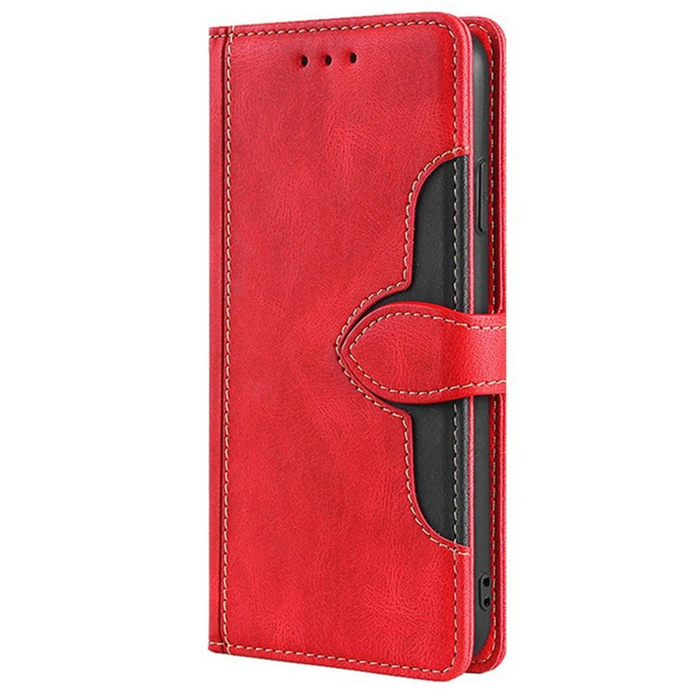For Xiaomi 17 Pro Max Case Leather Wallet Phone Cover with Straw Hat Magnetic Clasp - Red