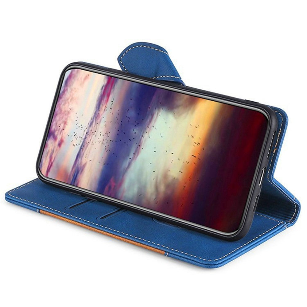 For Xiaomi 17 Pro Max Case Leather Wallet Phone Cover with Straw Hat Magnetic Clasp - Blue