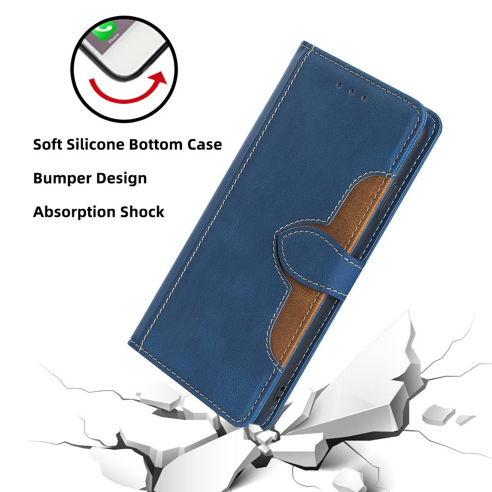 For Xiaomi 17 Pro Max Case Leather Wallet Phone Cover with Straw Hat Magnetic Clasp - Blue