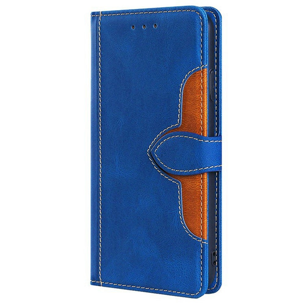 For Xiaomi 17 Pro Max Case Leather Wallet Phone Cover with Straw Hat Magnetic Clasp - Blue