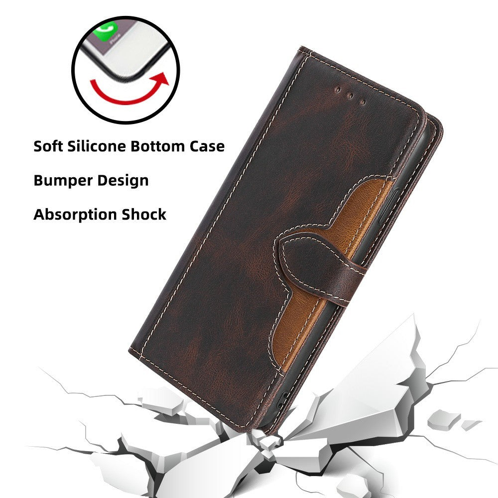 For Xiaomi 17 Pro Max Case Leather Wallet Phone Cover with Straw Hat Magnetic Clasp - Brown