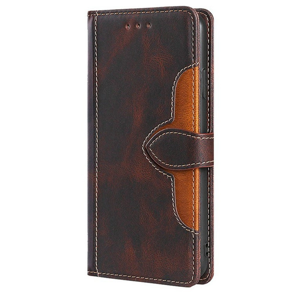 For Xiaomi 17 Pro Max Case Leather Wallet Phone Cover with Straw Hat Magnetic Clasp - Brown