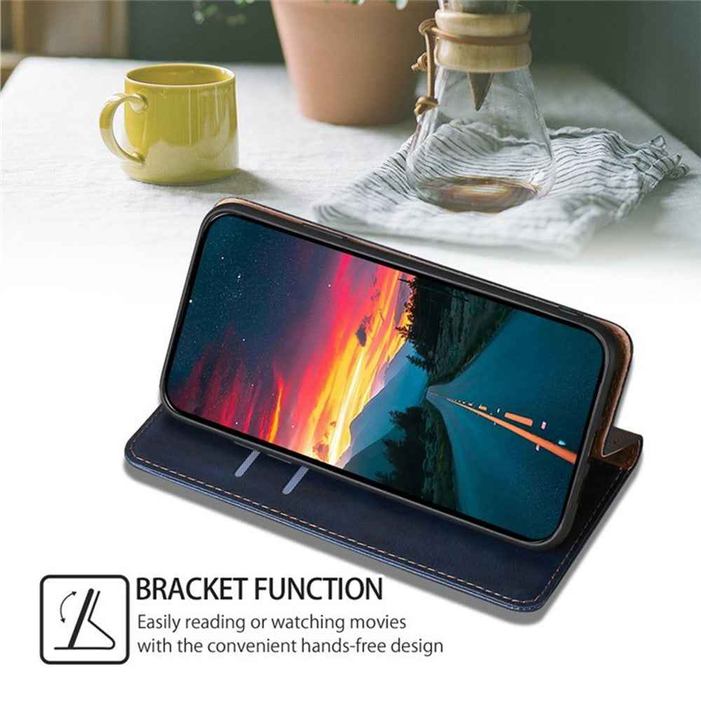 For Xiaomi 17 Pro Case Wallet PU Leather Magnetic Auto-Absorbed Phone Cover - Blue