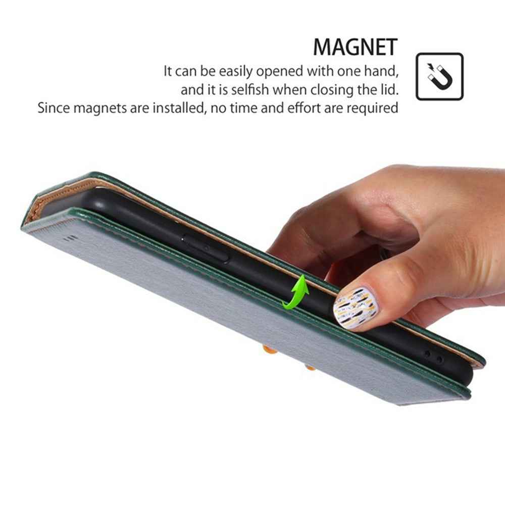 For Xiaomi 17 Pro Case Wallet PU Leather Magnetic Auto-Absorbed Phone Cover - Green