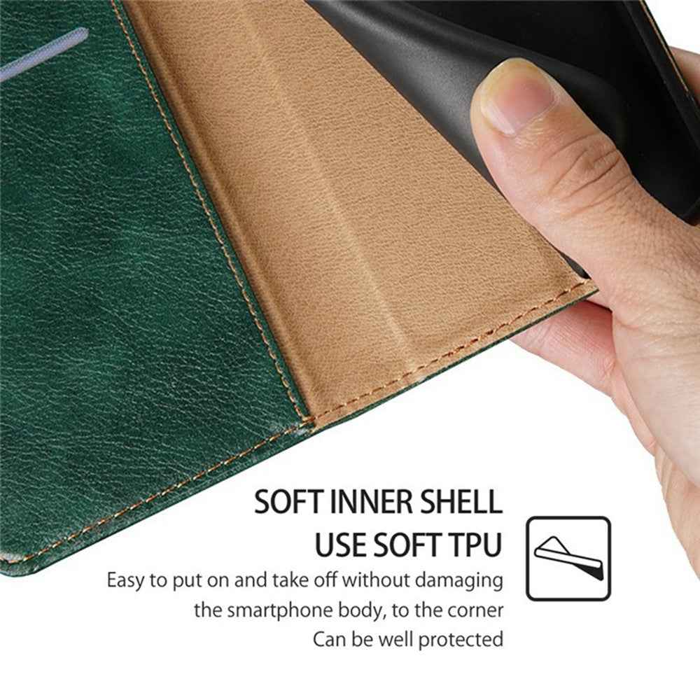 For Xiaomi 17 Pro Case Wallet PU Leather Magnetic Auto-Absorbed Phone Cover - Green