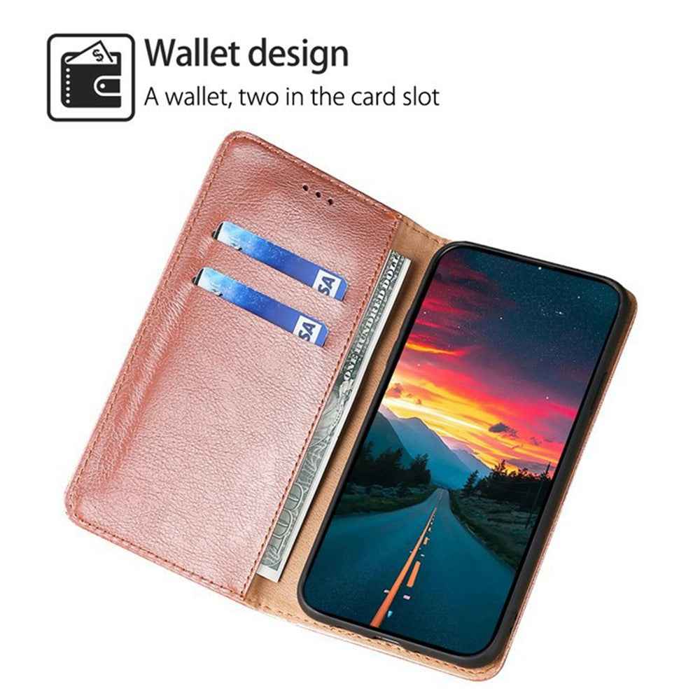 For Xiaomi 17 Pro Case Wallet PU Leather Magnetic Auto-Absorbed Phone Cover - Rose Gold
