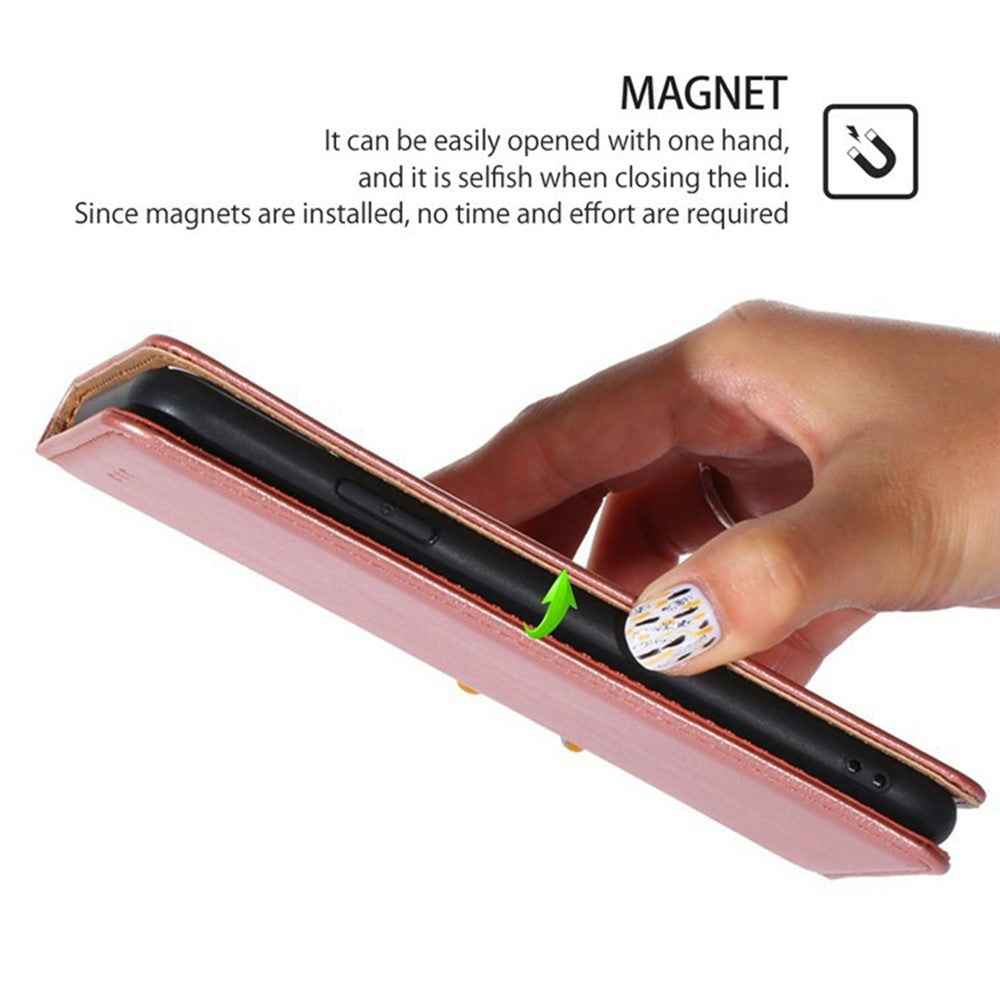 For Xiaomi 17 Pro Case Wallet PU Leather Magnetic Auto-Absorbed Phone Cover - Rose Gold