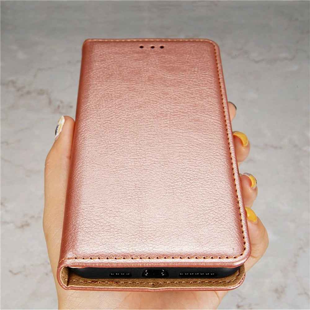 For Xiaomi 17 Pro Case Wallet PU Leather Magnetic Auto-Absorbed Phone Cover - Rose Gold