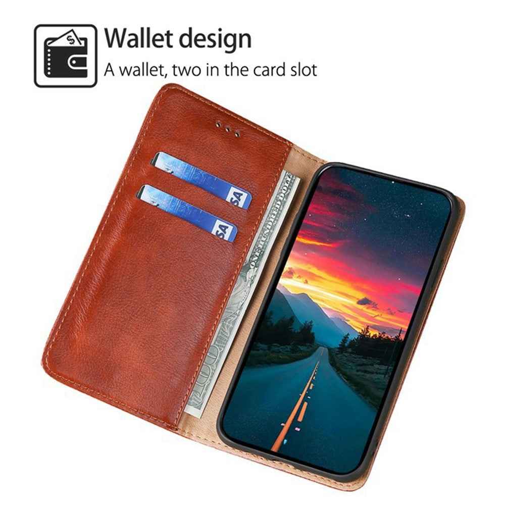 For Xiaomi 17 Pro Case Wallet PU Leather Magnetic Auto-Absorbed Phone Cover - Brown
