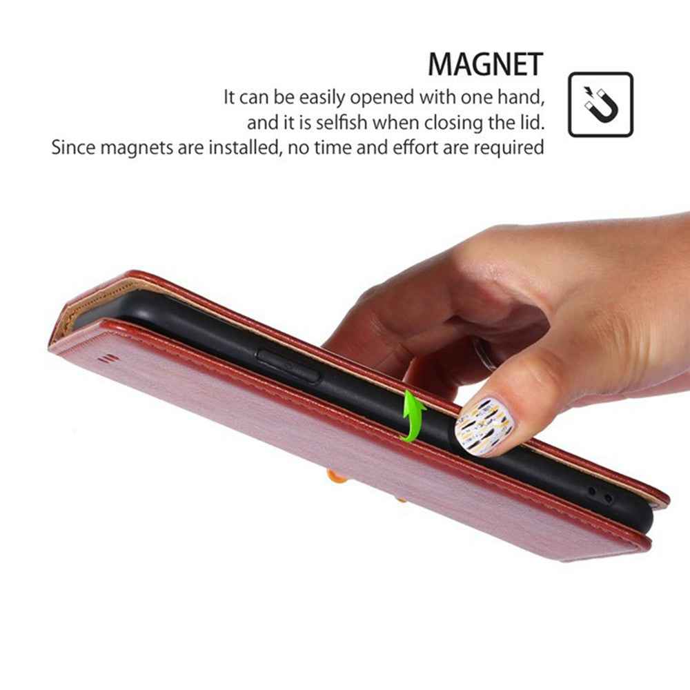 For Xiaomi 17 Pro Case Wallet PU Leather Magnetic Auto-Absorbed Phone Cover - Brown