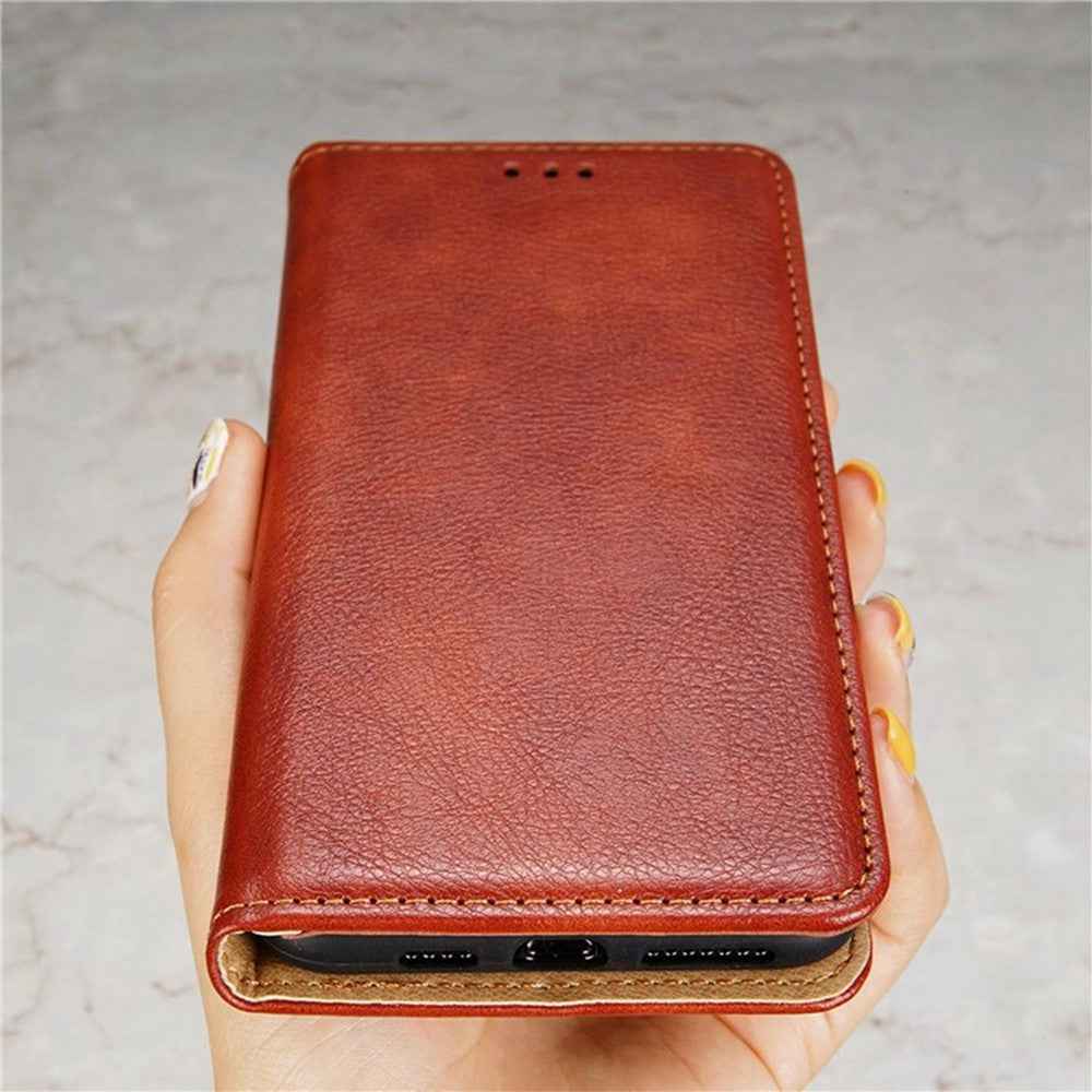 For Xiaomi 17 Pro Case Wallet PU Leather Magnetic Auto-Absorbed Phone Cover - Brown