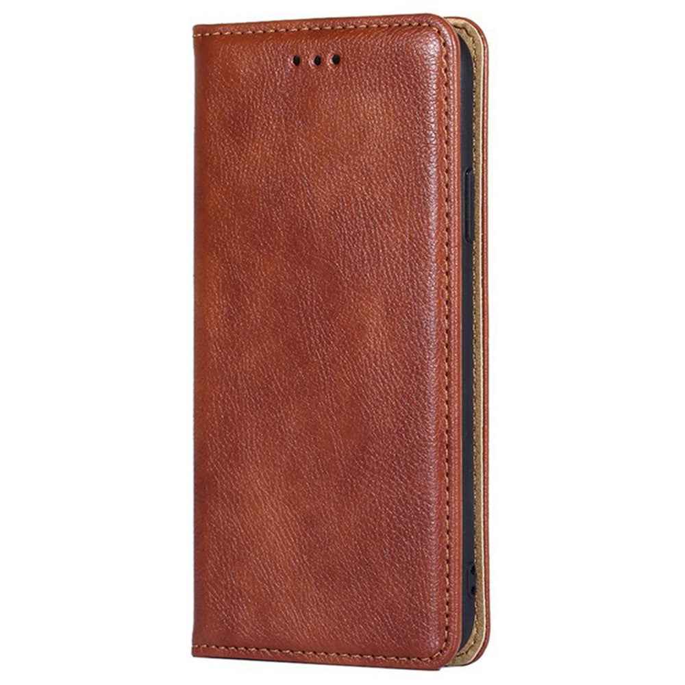 For Xiaomi 17 Pro Case Wallet PU Leather Magnetic Auto-Absorbed Phone Cover - Brown