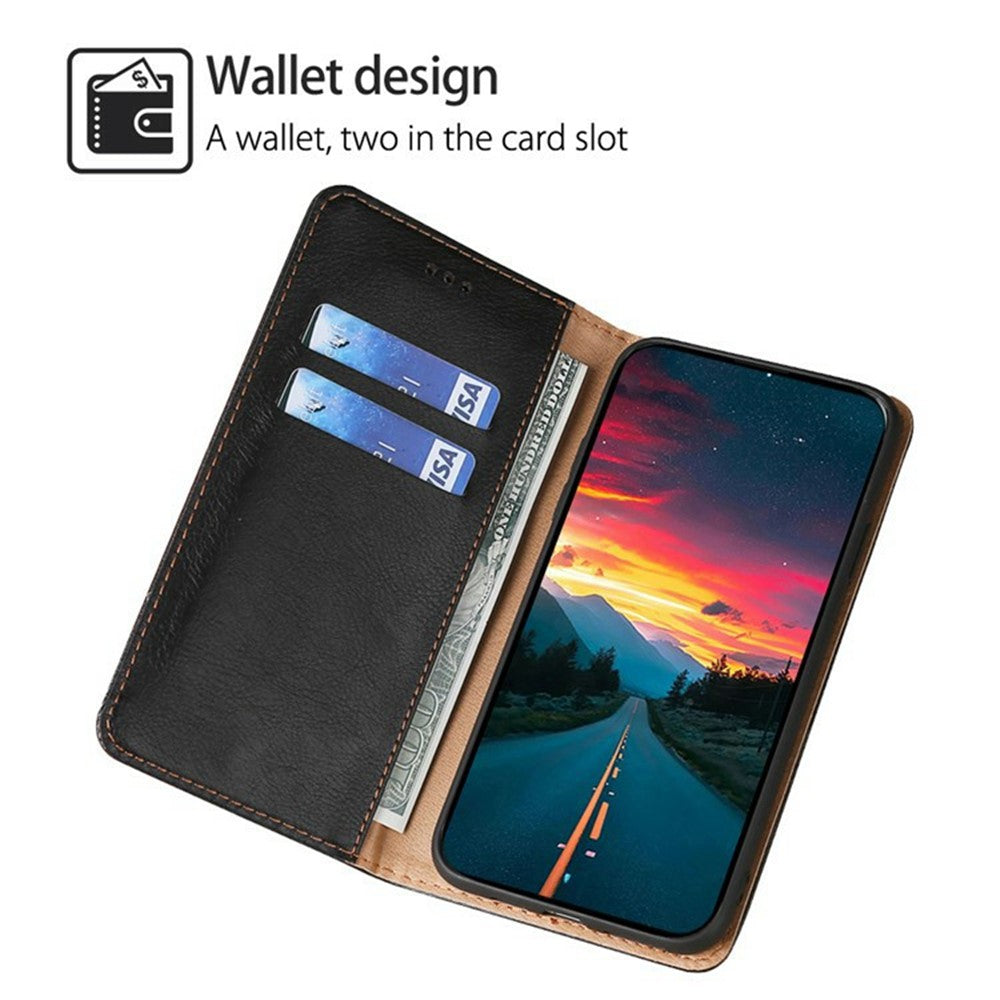 For Xiaomi 17 Pro Max Case Wallet PU Leather Magnetic Auto-Absorbed Phone Cover - Black