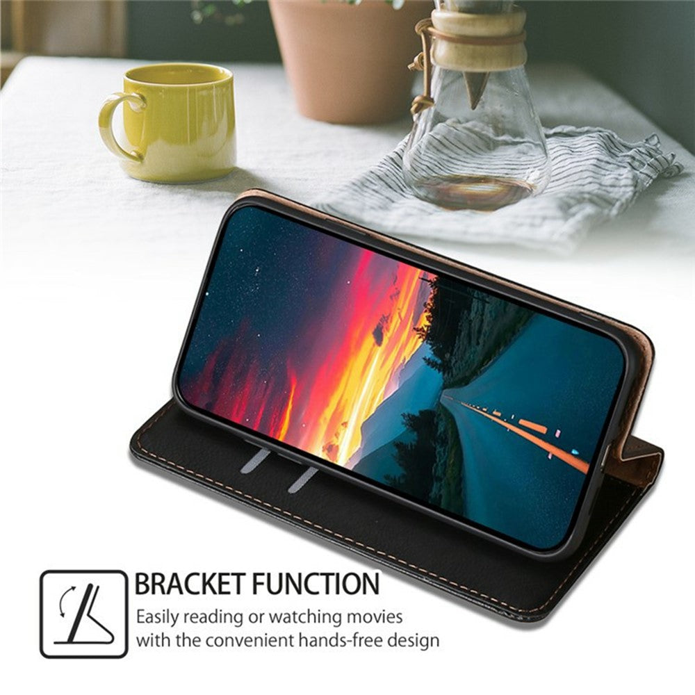 For Xiaomi 17 Pro Max Case Wallet PU Leather Magnetic Auto-Absorbed Phone Cover - Black