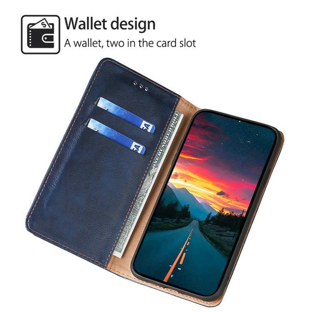 For Xiaomi 17 Pro Max Case Wallet PU Leather Magnetic Auto-Absorbed Phone Cover - Blue