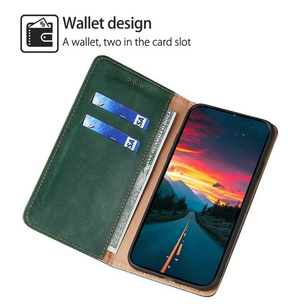 For Xiaomi 17 Pro Max Case Wallet PU Leather Magnetic Auto-Absorbed Phone Cover - Green