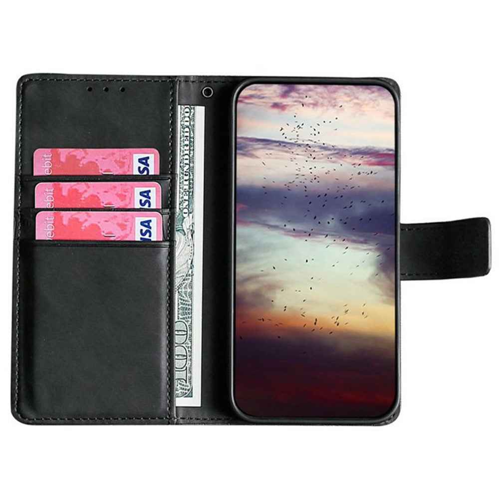 For Xiaomi 17 Pro Case Crocodile Texture PU Leather Phone Cover - Black