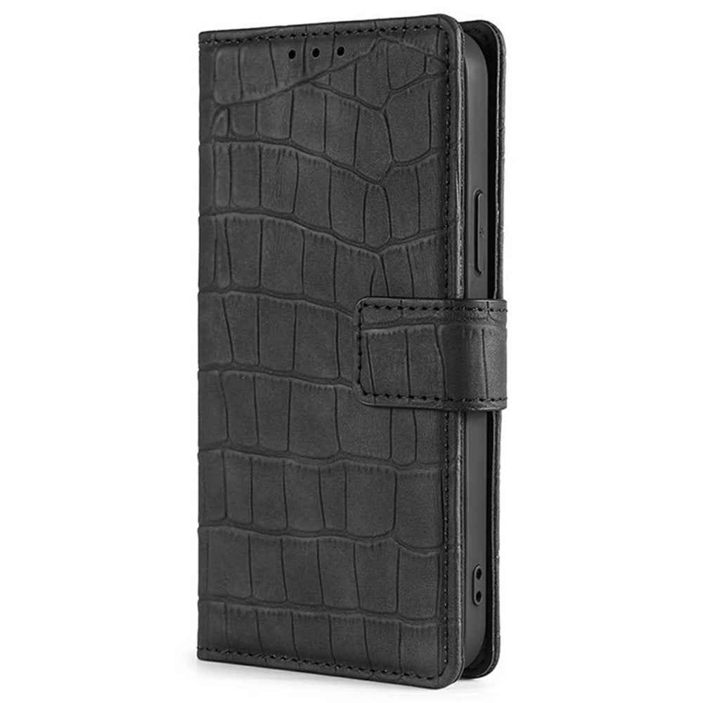 For Xiaomi 17 Pro Case Crocodile Texture PU Leather Phone Cover - Black