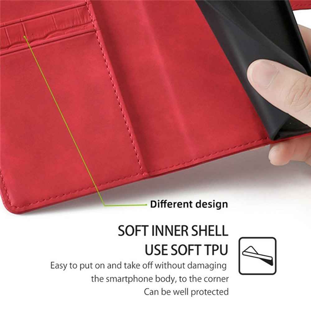 For Xiaomi 17 Pro Case Crocodile Texture PU Leather Phone Cover - Red