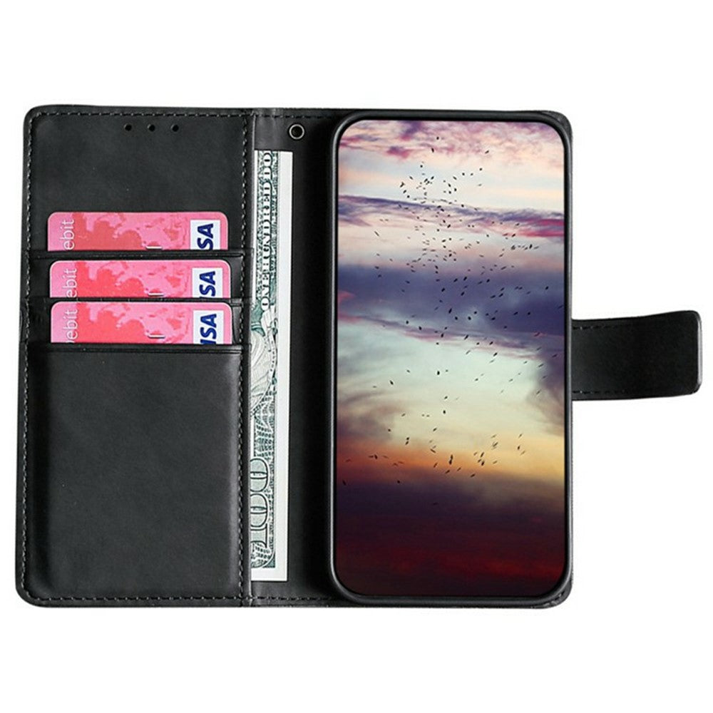 For Xiaomi 17 Pro Max Case Crocodile Texture PU Leather Phone Cover - Black
