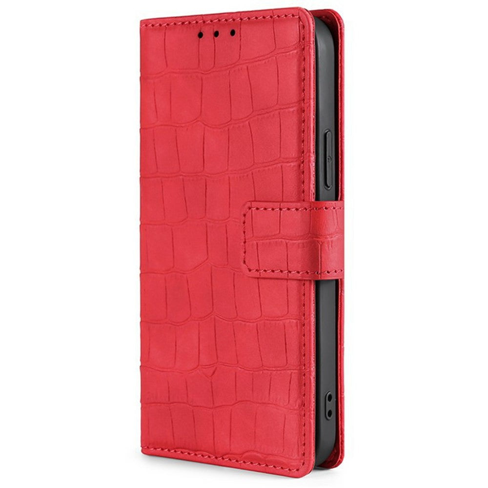 For Xiaomi 17 Pro Max Case Crocodile Texture PU Leather Phone Cover - Red