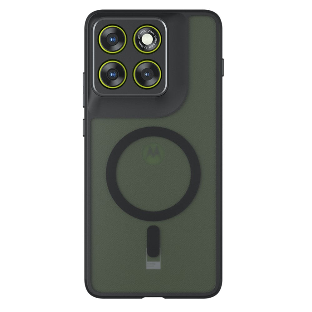For Motorola Edge 70 5G Magnetic Case Skin-Touch TPU + PC Matte Phone Cover - Transparent Black