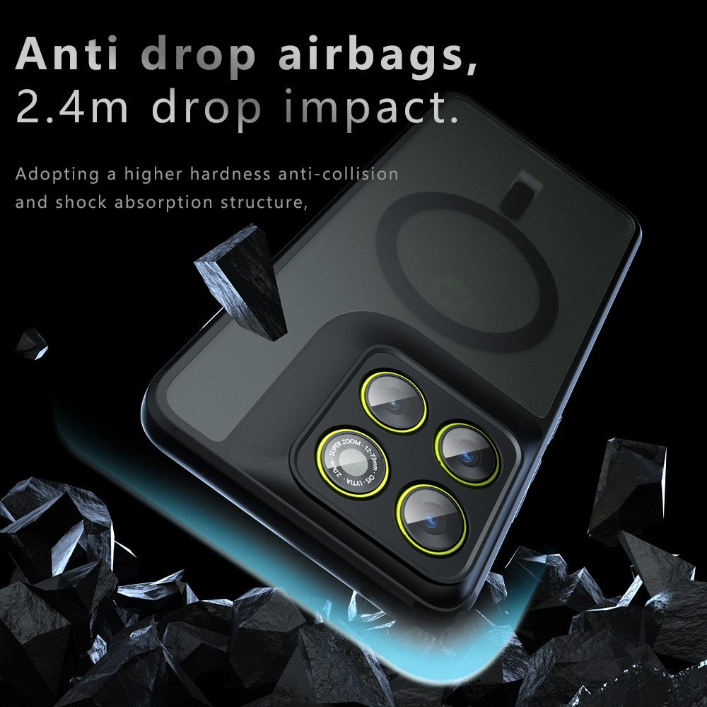 For Motorola Edge 70 5G Magnetic Case Skin-Touch TPU + PC Matte Phone Cover - Transparent Black