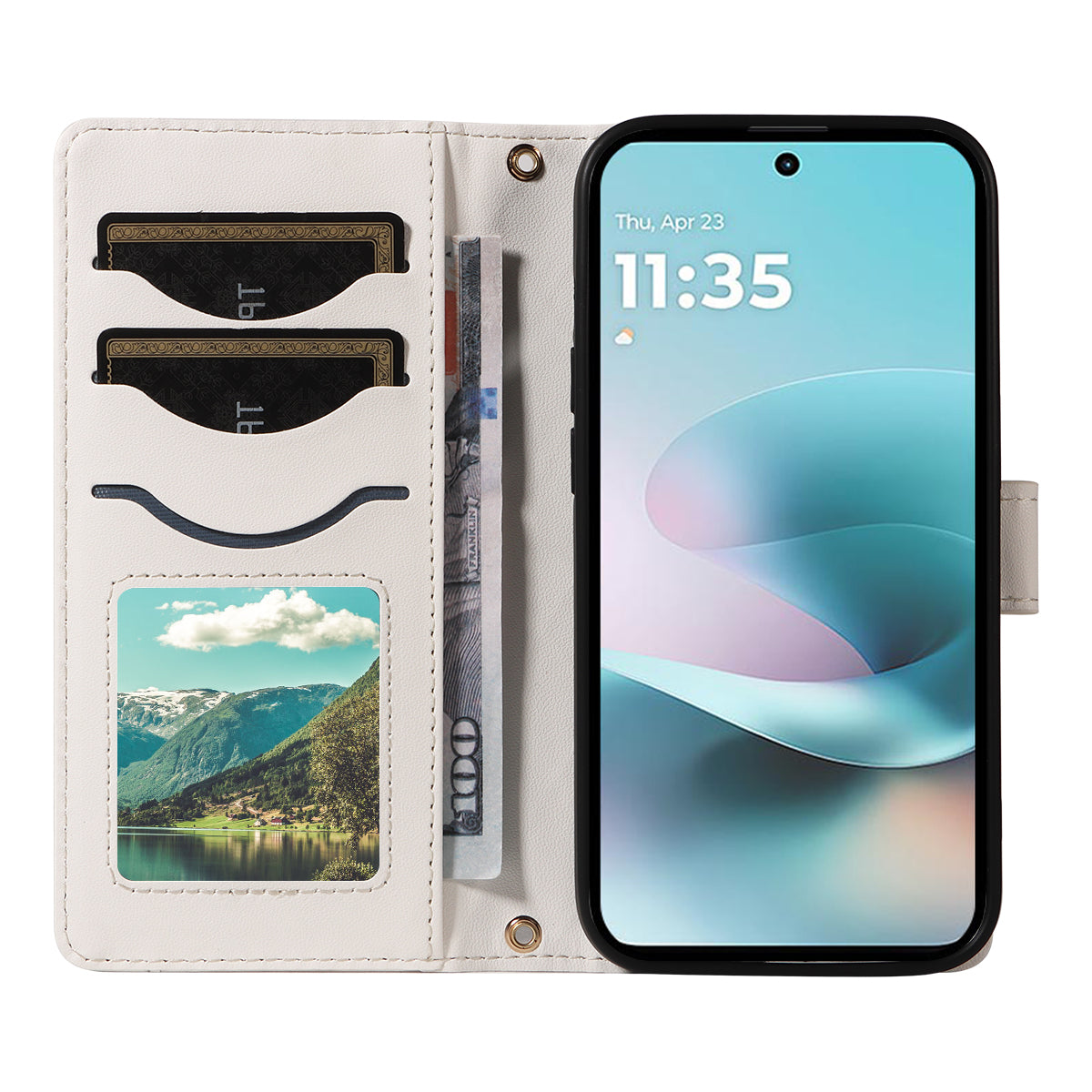 For Motorola Moto G57 Power 5G / Motorola Moto G100 5G (2025) / Motorola Moto G67 Power 5G Wallet Case Rhombus Leather Phone Cover with Strap - White