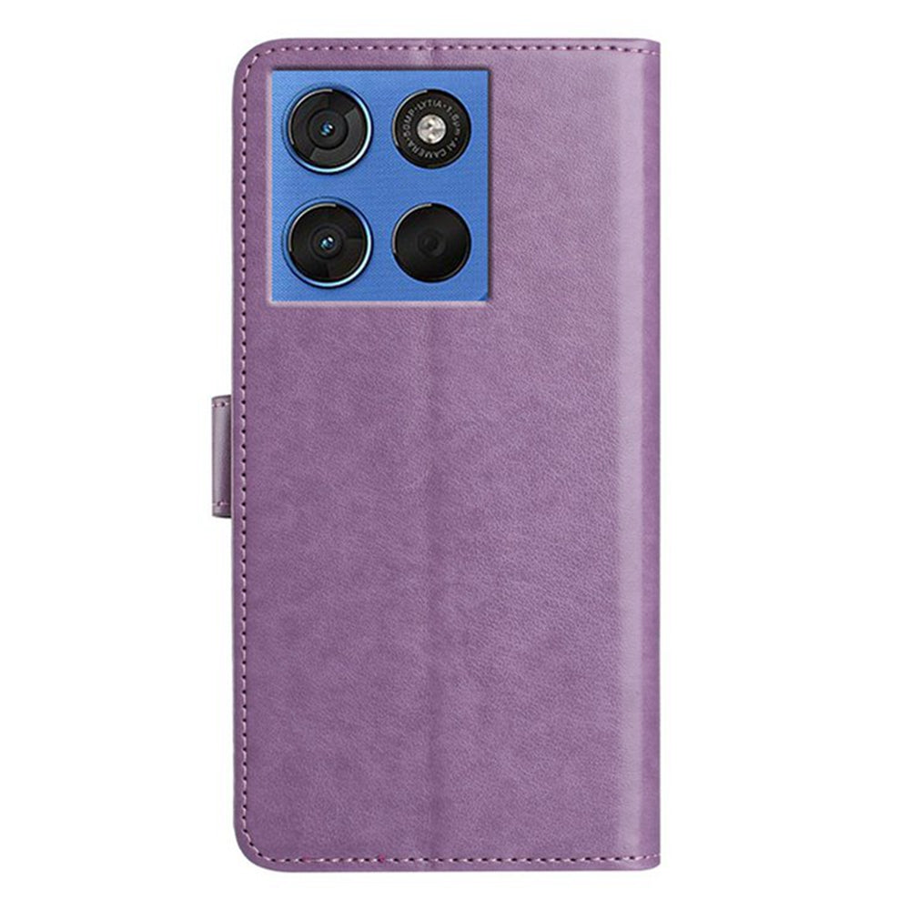 For Motorola Edge 70 5G Wallet Phone Case Stand PU Leather Folio Flip Cover with 8 Card Slot - Purple